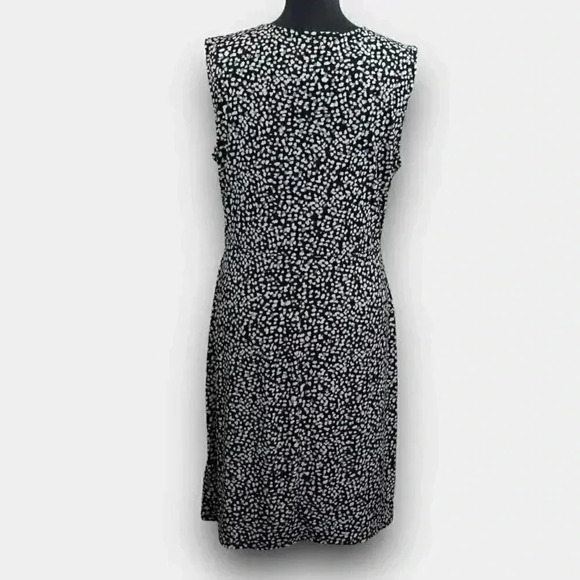 JOE FRESH v-neck wrap midi dress black‎ white blue Large sleeveless - Picture 2 of 8
